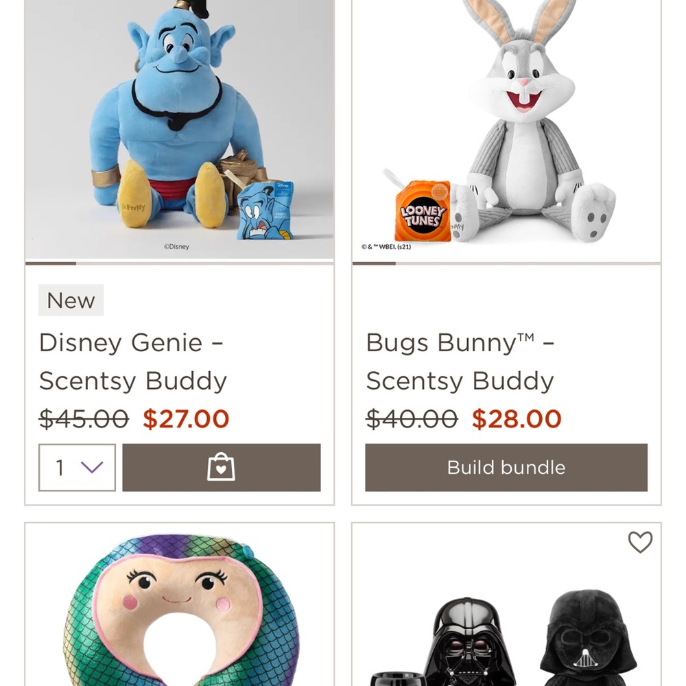 Scentsy Disney Genie Plush - Blue, Yellow, Red